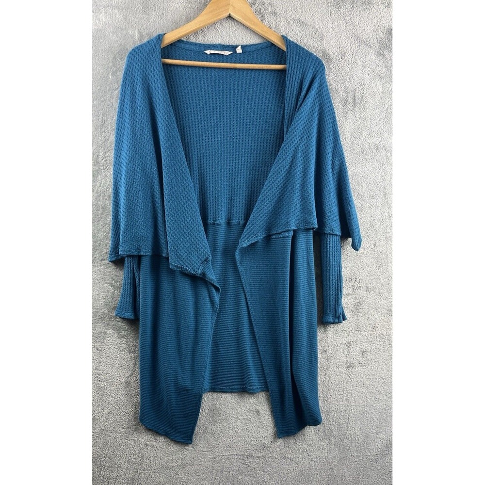3/$20 Soft Surroundings Teal Green Open Front Cardigan Knit Small Lightweight